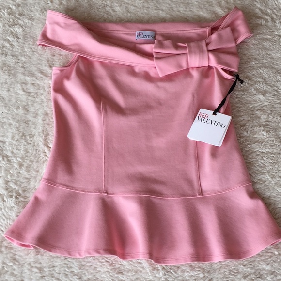 RED Valentino Tops - NWT Red Valentino pink sleeveless bow blouse Large